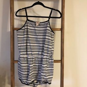Mossimo Black and White Striped Romper Sz M
